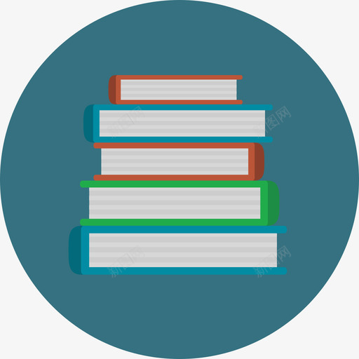 图书馆教育和科学圆形平面图标svg_新图网 https://ixintu.com 图书馆 圆形平面 教育和科学