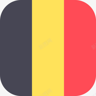 比利时国际国旗3圆形方形图标图标