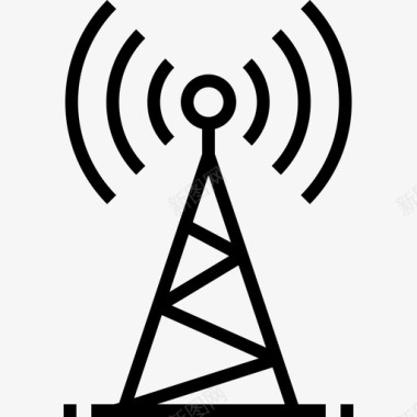 无线信号通信和媒体5线性图标图标
