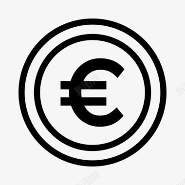 欧元硬币欧洲图标图标