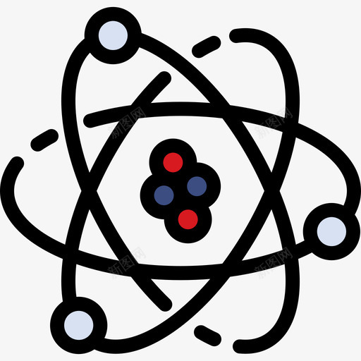 原子科学研究元素线颜色图标svg_新图网 https://ixintu.com 原子 科学研究元素 线颜色