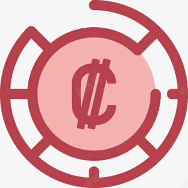 冒号货币元素4红色图标图标