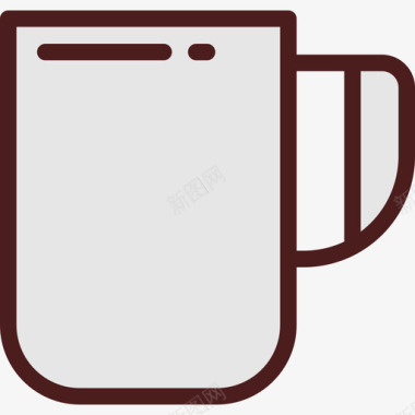 咖啡杯第二组线性颜色图标图标