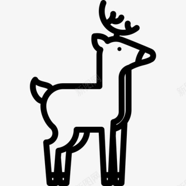鹿自然直线群图标图标