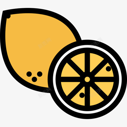柠檬食物14颜色图标svg_新图网 https://ixintu.com 柠檬 颜色 食物14