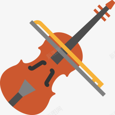 小提琴乐器2平调图标图标
