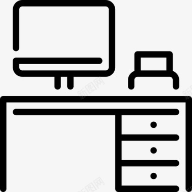办公桌家具2直线型图标图标