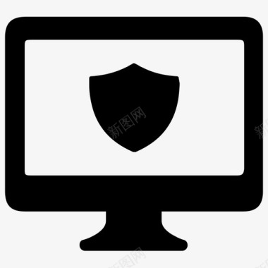 计算机安全锁监视器图标图标