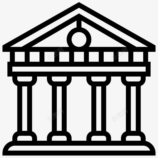 万神殿建筑地标图标svg_新图网 https://ixintu.com 万神殿 地标 地标1线 建筑