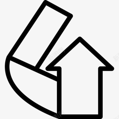 向上箭头eco2线性图标图标