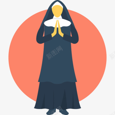 修女职业3圆形图标图标
