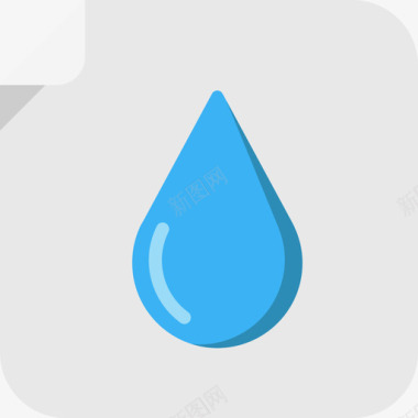 水滴方形扁平图标图标