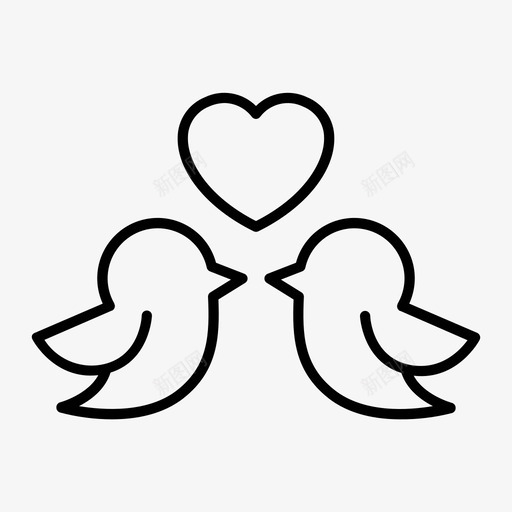 鸟对爱情情人节图标svg_新图网 https://ixintu.com 婚礼 情人节 爱情 鸟对