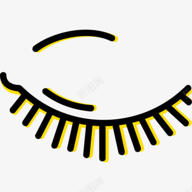 睫毛膏美容3黄色图标图标