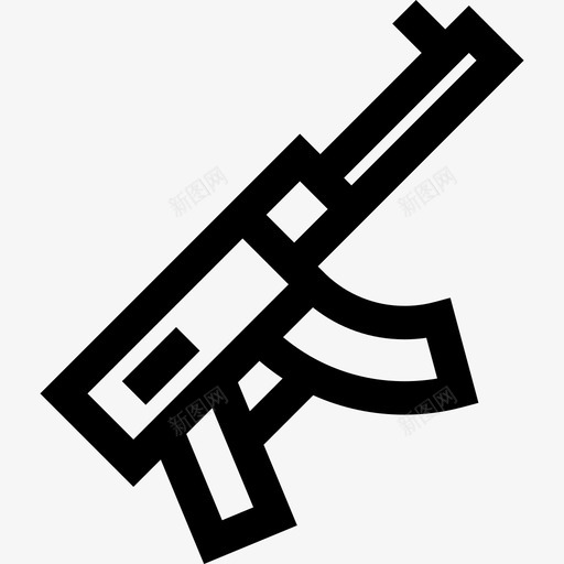 步枪武器6直线型图标svg_新图网 https://ixintu.com 步枪 武器6 直线型