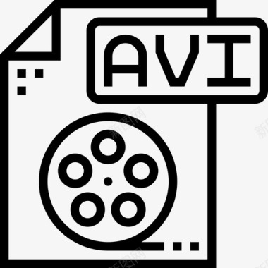 Avi文件类型3线性图标图标