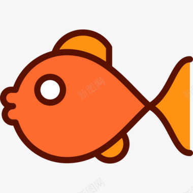 鱼带线宠物店线性颜色图标图标