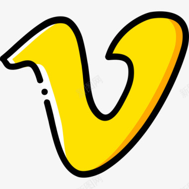 Vimeo社交媒体4黄色图标图标