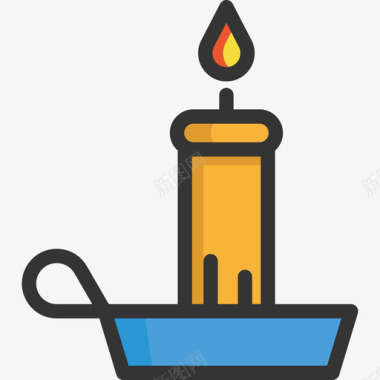 蜡烛万圣节20线性颜色图标图标
