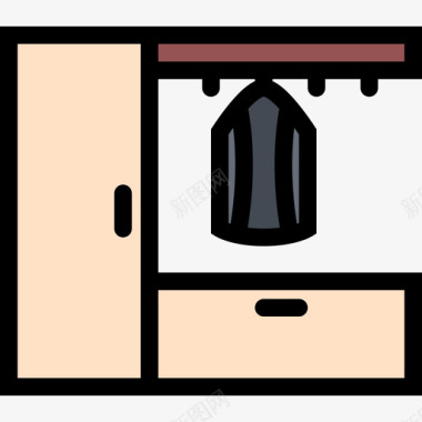衣柜家具24彩色图标图标