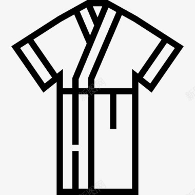 长袍水疗元素直线型图标图标