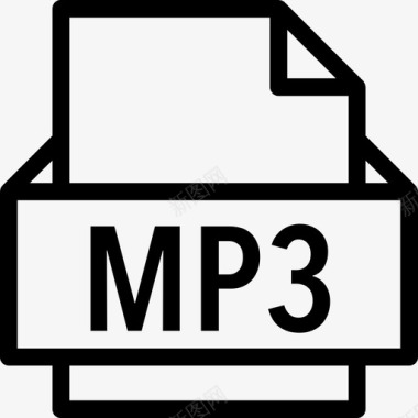 Mp3文件格式线性图标图标