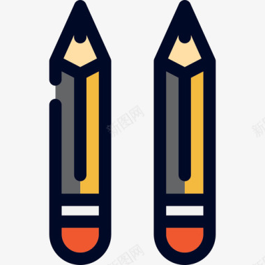 铅笔教育14线颜色图标图标
