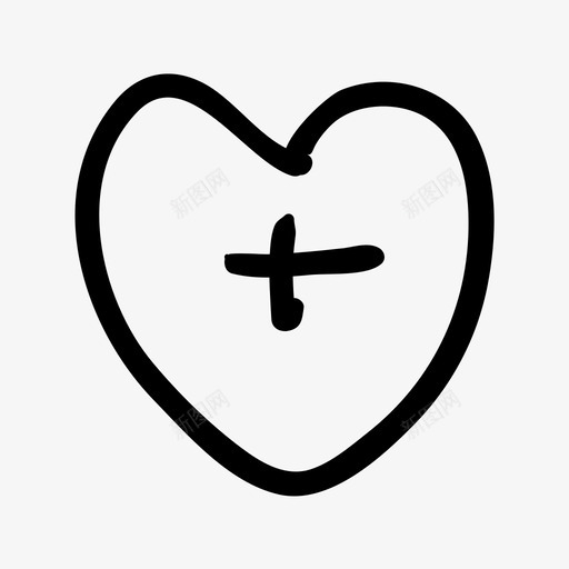医疗手绘心脏图标svg_新图网 https://ixintu.com 加上 医疗 医院 安全 心脏 手绘 手绘医疗