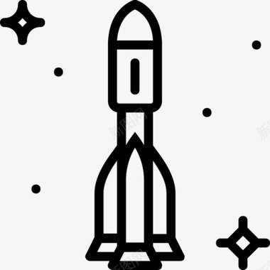 火箭太空16直线型图标图标