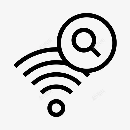 wifi搜索玻璃放大镜图标svg_新图网 https://ixintu.com wifi搜索 信号 放大镜 玻璃 网络共享线路