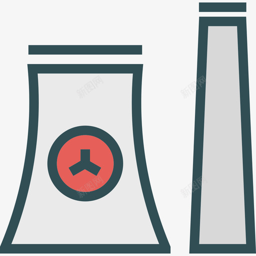 核电站科学7线性颜色图标svg_新图网 https://ixintu.com 核电站 科学7 线性颜色