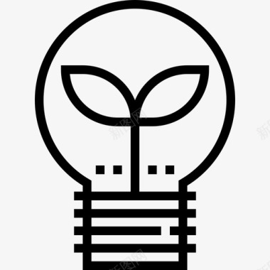 灯泡生态6线性图标图标