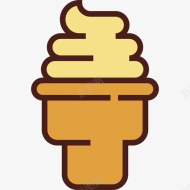 冰淇淋食品6原色图标图标