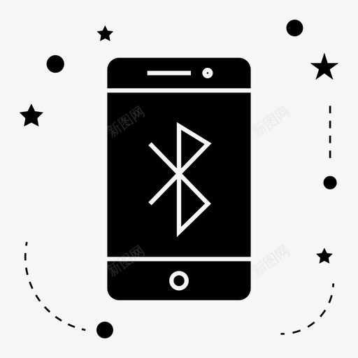 连接蓝牙移动图标svg_新图网 https://ixintu.com 智能手机 移动 网络 蓝牙 连接