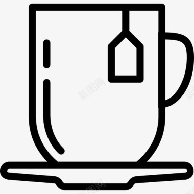 茶杯咖啡店7直线型图标图标