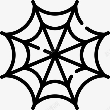 蜘蛛网万圣节4线性颜色图标图标