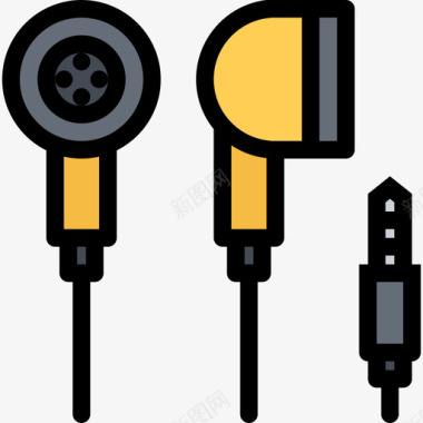 耳机电子产品和电器颜色图标图标