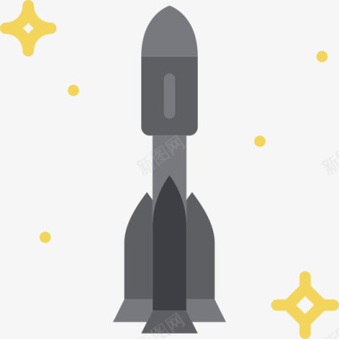 火箭太空14扁平图标图标
