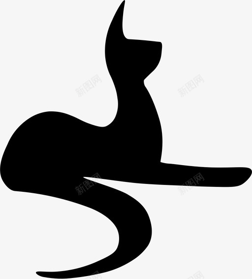 抽象猫优雅猫图标svg_新图网 https://ixintu.com 优雅 坐猫 抽象猫 斯芬克斯 猫