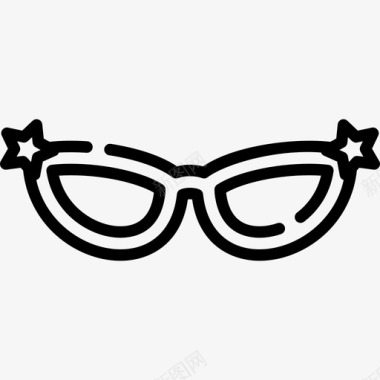 猫眼眼镜美容8号直线型图标图标