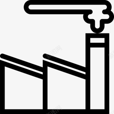 工厂城市12直线图标图标