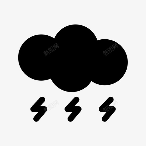 暴风雨气候预报图标svg_新图网 https://ixintu.com 天气 暴风雨 气候 雷声 预报