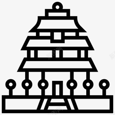 寺庙建筑瓷器图标图标