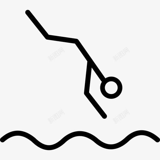 跳水运动员运动和游戏直线型图标svg_新图网 https://ixintu.com 直线型 跳水运动员 运动和游戏