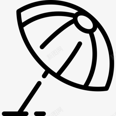 太阳伞探险旅行直线型图标图标