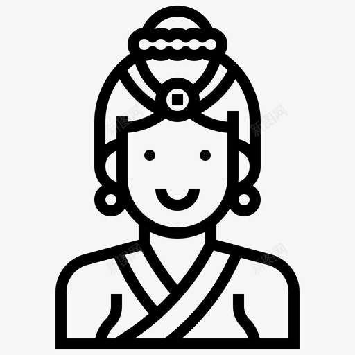 藏族女孩服装女性图标svg_新图网 https://ixintu.com 女性 服装 民族服装2行 藏族女孩
