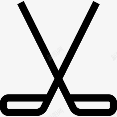 曲棍球运动系列2直线型图标图标