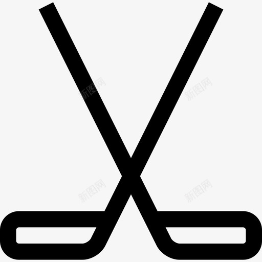 曲棍球运动系列2直线型图标svg_新图网 https://ixintu.com 曲棍球 直线型 运动系列2