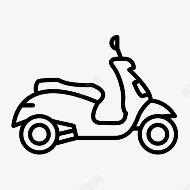 滑板车摩托车运输图标图标