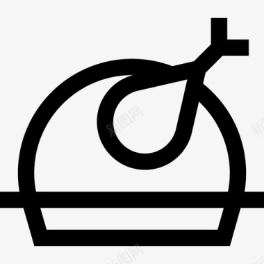 烤鸡食品和餐厅收藏直系图标图标